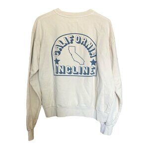 California Incline Crew Neck Sweatshirt Cream Size S Back Graphic Sample NWT